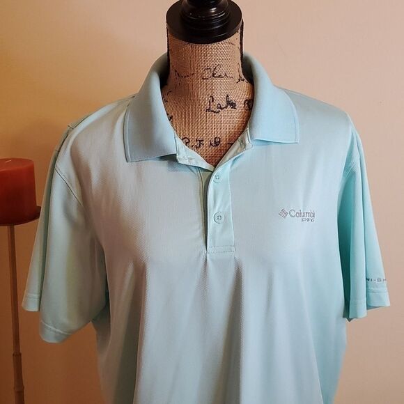 Men's Columbia pastel green PFG polo size Medium - Picture 2 of 9